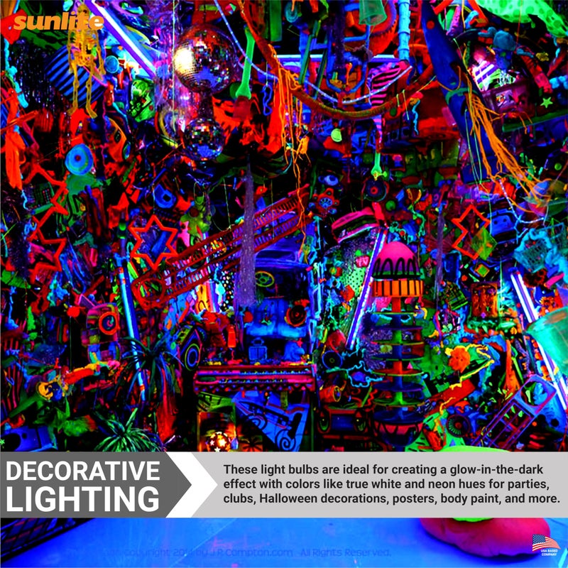 Sunlite F4T5/BLB 4 Watt T5 Linear Fluorescent Light Bulb Mini Bi Pin Base, Black Light Blue (Pack of 10) - Image 4